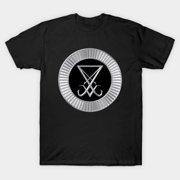 Sigil Of Lucifer Medallion T-Shirt by Dark Night Designs